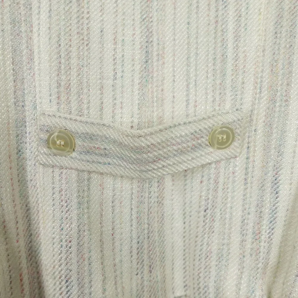 Christian Dior Petites Single Button Blazer Womens SZ 8P Cream Made in US READ